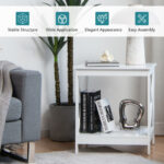2 Tier X Design Side Table with Open Shelf