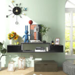 55 Inch Wall-Mounted Floating TV Stand with Power Outlet