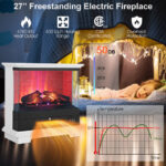 27 Inch Freestanding Electric Fireplace with Adjustable Flame Brightness