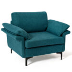 Modern Fabric Accent Chair with Cushions and Metal Legs 10 Modern Fabric Accent Chair with Cushions and Metal Legs