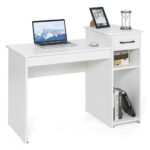 White Computer Desk with Drawer, Shelf, and Smooth Wood Finish 8 White Computer Desk with Drawer, Shelf, and Smooth Wood Finish