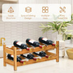 Bamboo Wine Rack Holds 12 Bottles with Space-Saving Design
