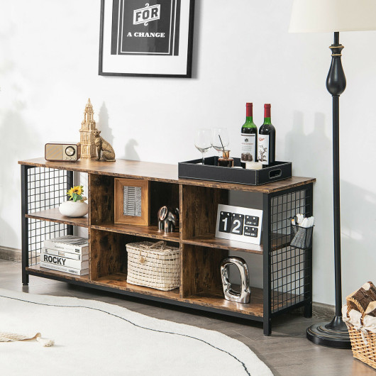Industrial Wooden TV Stand with Storage for TVs up to 65 Inch 7 Industrial Wooden TV Stand with Storage for TVs up to 65 Inch - Image 7
