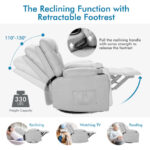 Massage Recliner Chair with Heat, Vibration, Rocking, and Swivel