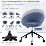 Adjustable Swivel Linen Accent Chair with Round Back