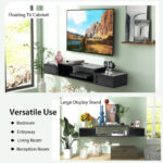 55 Inch Wall-Mounted Floating TV Stand with Power Outlet
