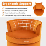 Modern Orange Swivel Barrel Chair with No Assembly Needed