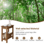 Compact 2 Tier End Table with Tray and Wood Legs 12 Compact 2 Tier End Table with Tray and Wood Legs