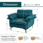 Modern Fabric Accent Chair with Cushions and Metal Legs 12 Modern Fabric Accent Chair with Cushions and Metal Legs