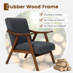 Modern Ergonomic Leisure Chair with Thick Cushion and Wood Frame 13 Modern Ergonomic Leisure Chair with Thick Cushion and Wood Frame