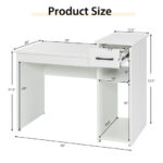 White Computer Desk with Drawer, Shelf, and Smooth Wood Finish 12 White Computer Desk with Drawer, Shelf, and Smooth Wood Finish
