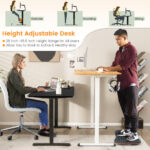 Adjustable Electric Standing Desk with Anti-Collision and Cable Management