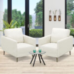 Modern Upholstered Accent Chair with Detachable Cushion and Metal Legs