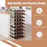 36-Bottle Modular Wooden Wine Rack for Counter or Floor