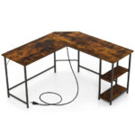 L Shaped Desk with Outlets USB Ports and Shelves 10 L Shaped Desk with Outlets USB Ports and Shelves