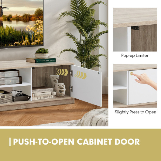 Modern 63 Inch TV Stand with Push-to-Open Cabinet 2 Modern 63 Inch TV Stand with Push-to-Open Cabinet - Image 2