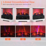 27 Inch Freestanding Electric Fireplace with Adjustable Flame Brightness