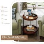 Retro 2 Tier End Table with Bottom Shelf for Storage 10 Retro 2 Tier End Table with Bottom Shelf for Storage
