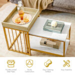 Modern Nesting Coffee Table and End Table Set (Set of 2)