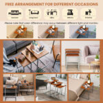 Stackable Multifunctional End Tables with Sturdy Steel Frame (Set of 3) 12 Stackable Multifunctional End Tables with Sturdy Steel Frame (Set of 3)