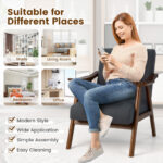 Modern Ergonomic Leisure Chair with Thick Cushion and Wood Frame 14 Modern Ergonomic Leisure Chair with Thick Cushion and Wood Frame