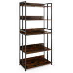 Industrial 5-Tier Adjustable Bookshelf and Display Rack