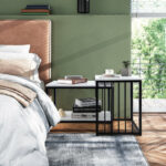 Nesting End Tables with Storage Shelf and Marble Top (Set of 2)