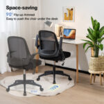 Ergonomic Mesh Office Chair with Flip-up Armrests and Lumbar Support