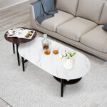 Modern White Nesting Coffee Tables with Storage Shelf (Set of 2) 14 Modern White Nesting Coffee Tables with Storage Shelf (Set of 2)