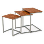 Stackable Multifunctional End Tables with Sturdy Steel Frame (Set of 3) 8 Stackable Multifunctional End Tables with Sturdy Steel Frame (Set of 3)