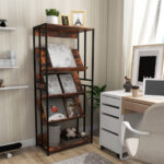 Industrial 5-Tier Adjustable Bookshelf and Display Rack
