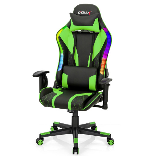 Adjustable RGB Gaming Chair with LED Lights and Ergonomic Design