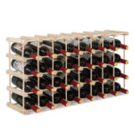 36-Bottle Modular Wooden Wine Rack for Counter or Floor