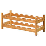 Bamboo Wine Rack Holds 12 Bottles with Space-Saving Design