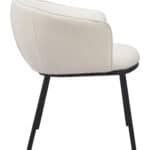 Ivory Teddy Fabric Dining Chair with Black Steel Frame 9 Ivory Teddy Fabric Dining Chair with Black Steel Frame