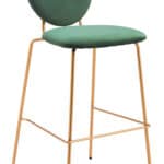 Green Velvet Bar Stools with Gold Frame (Set of 2) 11 Green Velvet Bar Stools with Gold Frame (Set of 2)