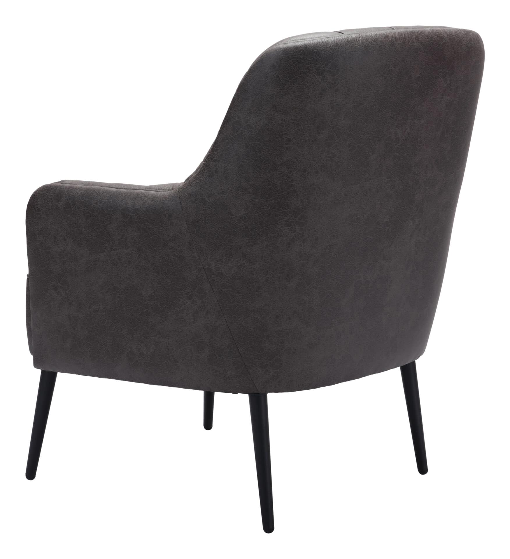 Vintage Tufted Vinyl Accent Chair with Steel Legs 6 Vintage Tufted Vinyl Accent Chair with Steel Legs - Image 6