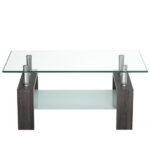Modern Tempered Glass Coffee Table with Shelf and Storage 32 Modern Tempered Glass Coffee Table with Shelf and Storage