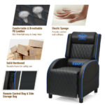Massage Recliner Chair with Adjustable Backrest for Home Theater Blue