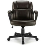 Ergonomic Adjustable PU Leather Office Chair with Armrests