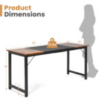 63 Inch Rustic Brown and Black Splice Computer Desk 12 63 Inch Rustic Brown and Black Splice Computer Desk