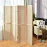 Foldable 5 ft Pegboard Room Divider Privacy Screen (4 Panels)