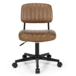 PU Leather Adjustable Office Chair with Ergonomic Backrest and Swivel