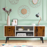 Mid-Century Modern TV Stand with Cabinets and Open Shelves 8 Mid-Century Modern TV Stand with Cabinets and Open Shelves