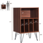 Record Player Stand with Storage Cabinet and Metal Legs 11 Record Player Stand with Storage Cabinet and Metal Legs