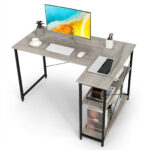 48 Inch Reversible L Shaped Desk with Adjustable Shelf 27 48 Inch Reversible L Shaped Desk with Adjustable Shelf