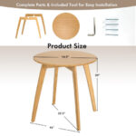 Bamboo Round End Table with Sturdy X-Frame and Waterproof Finish 12 Bamboo Round End Table with Sturdy X-Frame and Waterproof Finish