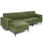 Modular L-Shaped Sectional Sofa with USB Ports and Storage