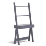 Ladder Shelf Desk with Drawer, Countertop, and 2 Shelves