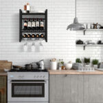 Wall Mounted Wine Rack with Glass Holder for 10 Bottles 8 Wall Mounted Wine Rack with Glass Holder for 10 Bottles